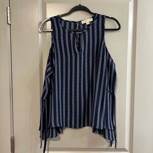 Michael Kors Navy and White Striped Blouse